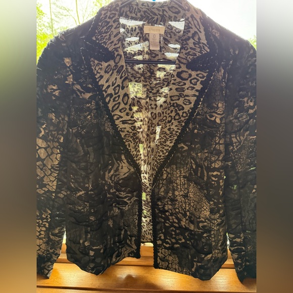 Chico's Jacket Animal Print Sz. 0 - Picture 5 of 6
